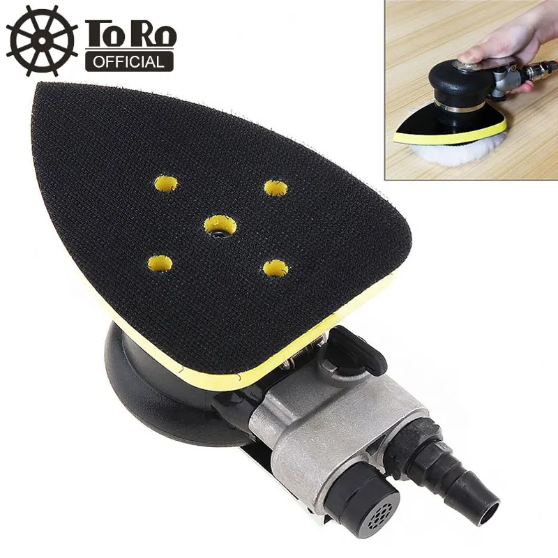 

TORO Precision 5Inch 12000RPM Triangle Pneumatic Grinding Machine with Hairy Plate and Safety Control Valve for Surface Grinding