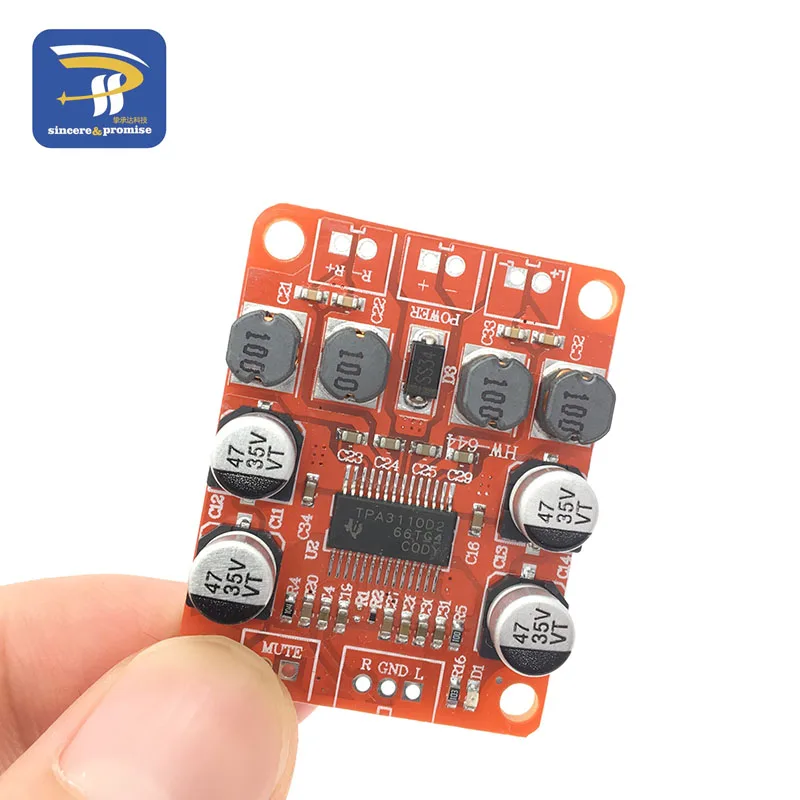 

TPA3110 Digital Power Amplifier Module 2x15W Dual Channel Stereo DIY Speaker Amplifier Electronics Design PCB DC 12V