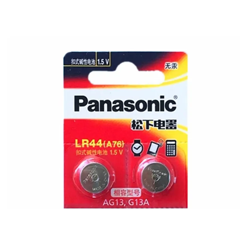 2 шт PANASONIC LR44 A76 AG13 0% Hg SR1154 357 LR 44 1,5 V батареи для калькулятора 0% Hg