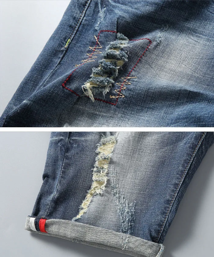 Марка mwxsd Новое поступление Повседневное Для мужчин s хлопок отверстие джинсовые шорты мужские летние узкие облегающие джинсы Короткие