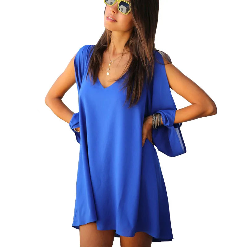 

summer fashion brazil women large size sexy chiffon casual mini dress side split sleeve hippie boho dress vestidos femininos
