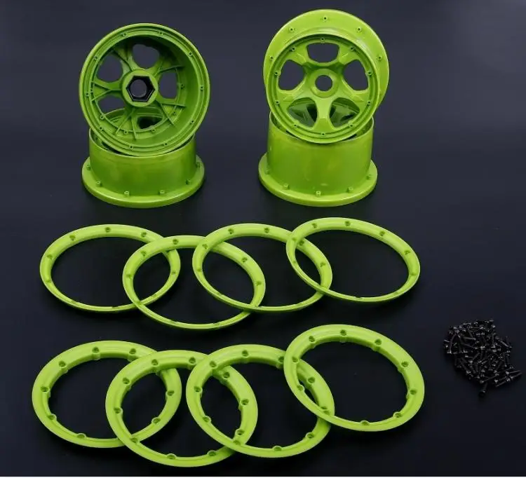 Высокопрочные нейлоновые ступицы Beadlocks для Rovan LT LOSI 5IVE-T - Цвет: green