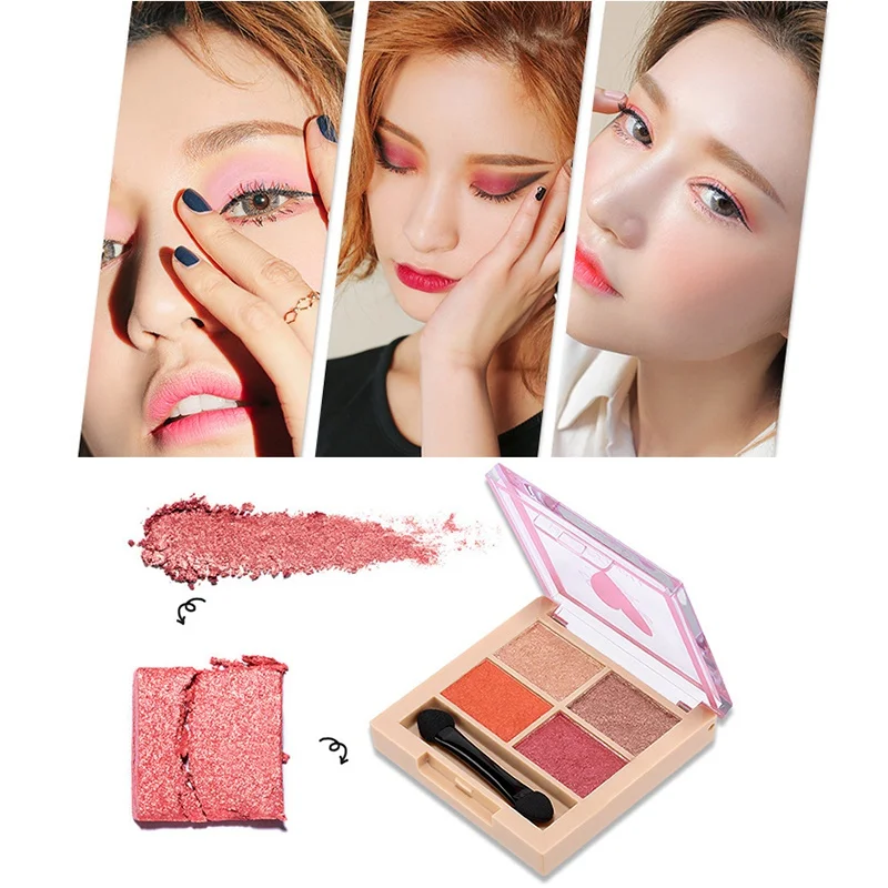4 цвета Shimmer Eye Shadow Palette Long Lasting Matte Палитра теней Косметика для глаз t1| |