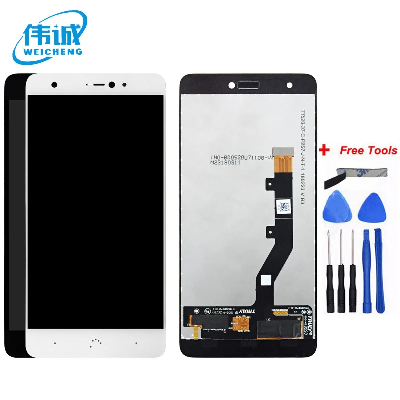 

WEICEHNG Black /White Top Quality LCD Display + Touch screen For BQ Aquaris X / X pro smart phone +Free tools