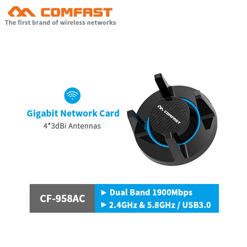 COMFAST 1900 Мбит/с гигабитная игровая сетевая карта 2 4G &amp 5 8G USB 3 0 4 Антенна PA Высокая
