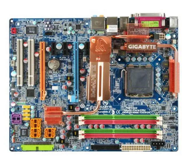 Для Gigabyte GA-P35T-DS4 оригинальная б/у настольная материнская плата P35T-DS4 P35 Socket LGA 775 DDR3 ATX в продаже