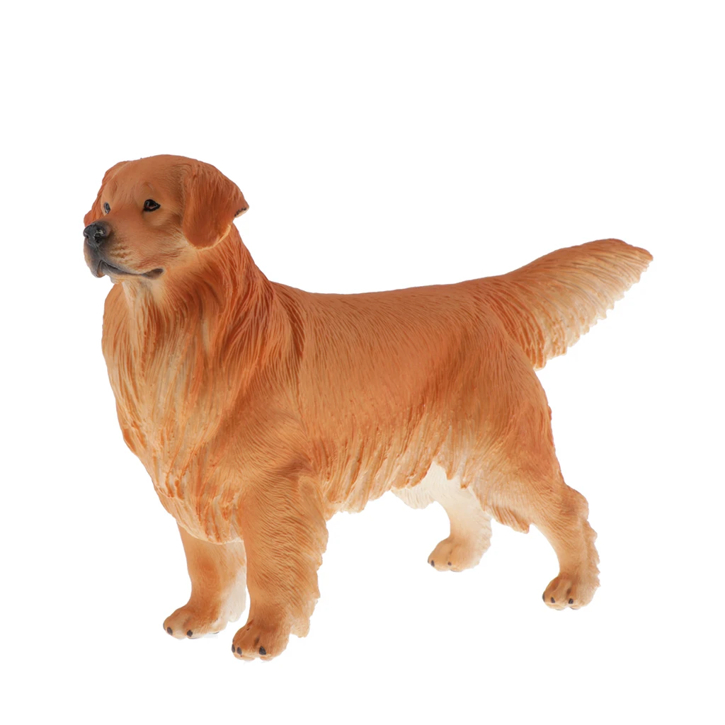 MagiDeal Lovely Plastic Animal Golden Retriever Figurine Home Display Decor