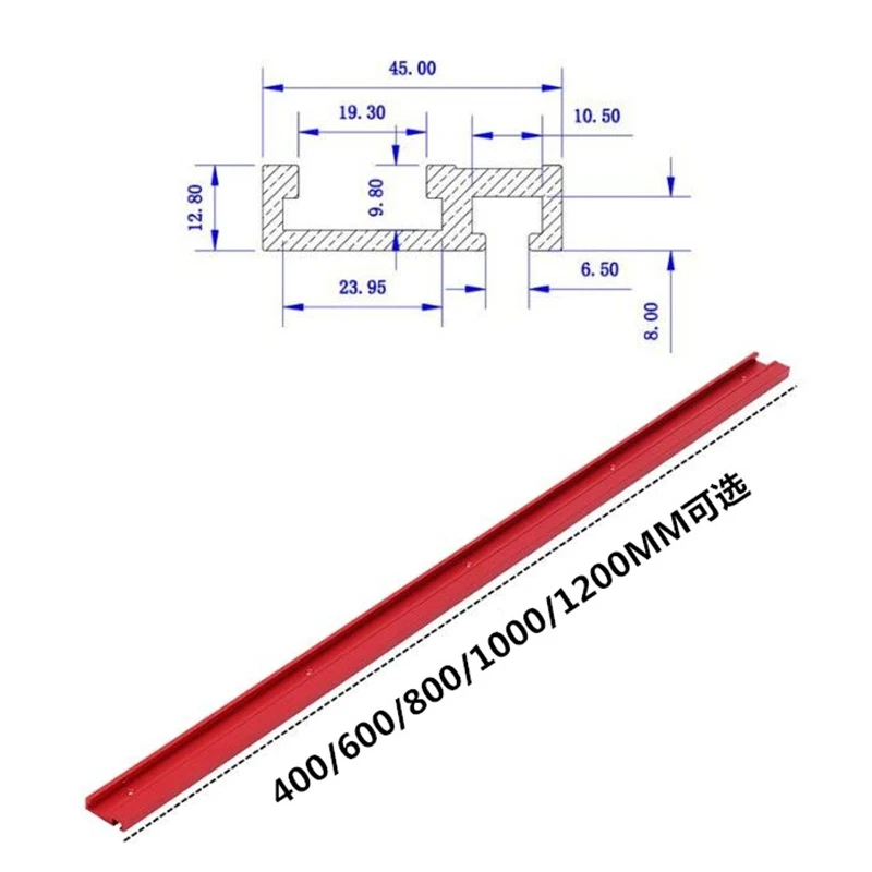 400 мм/600 мм/800 мм Стандартная Алюминиевая Т-образная направляющая, Торцовочная направляющая для Т-треков, деревообрабатывающие аксессуары