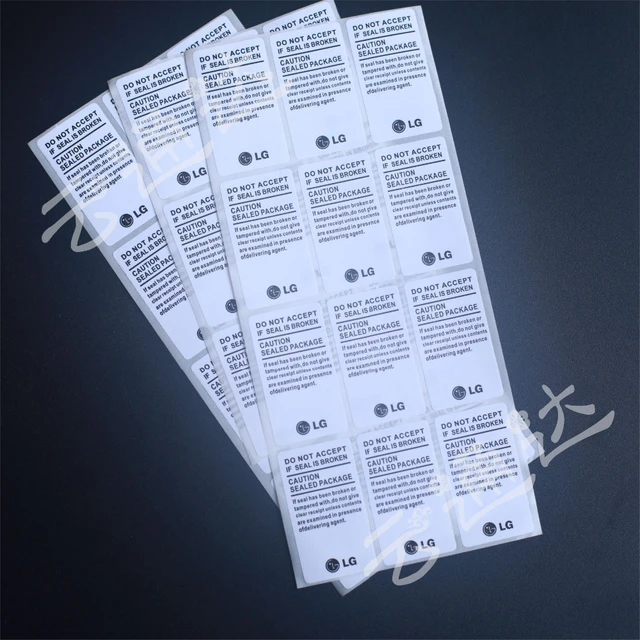 100pcslot high quality adhesive sticker for LG Seal Label Sticker For LG  F100 F180 F200 G1 G2 Nexus Package Box Sealing Strip