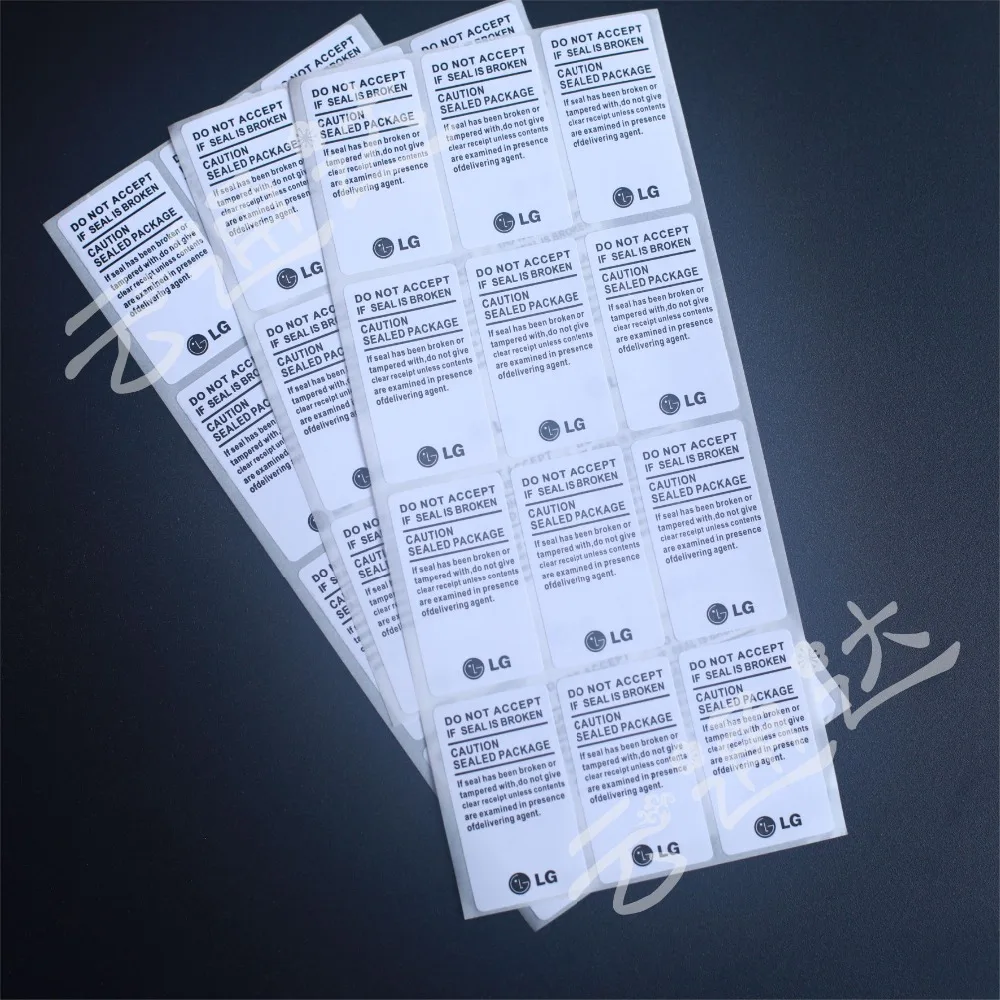 100pcslot high quality adhesive sticker for LG Seal Label Sticker