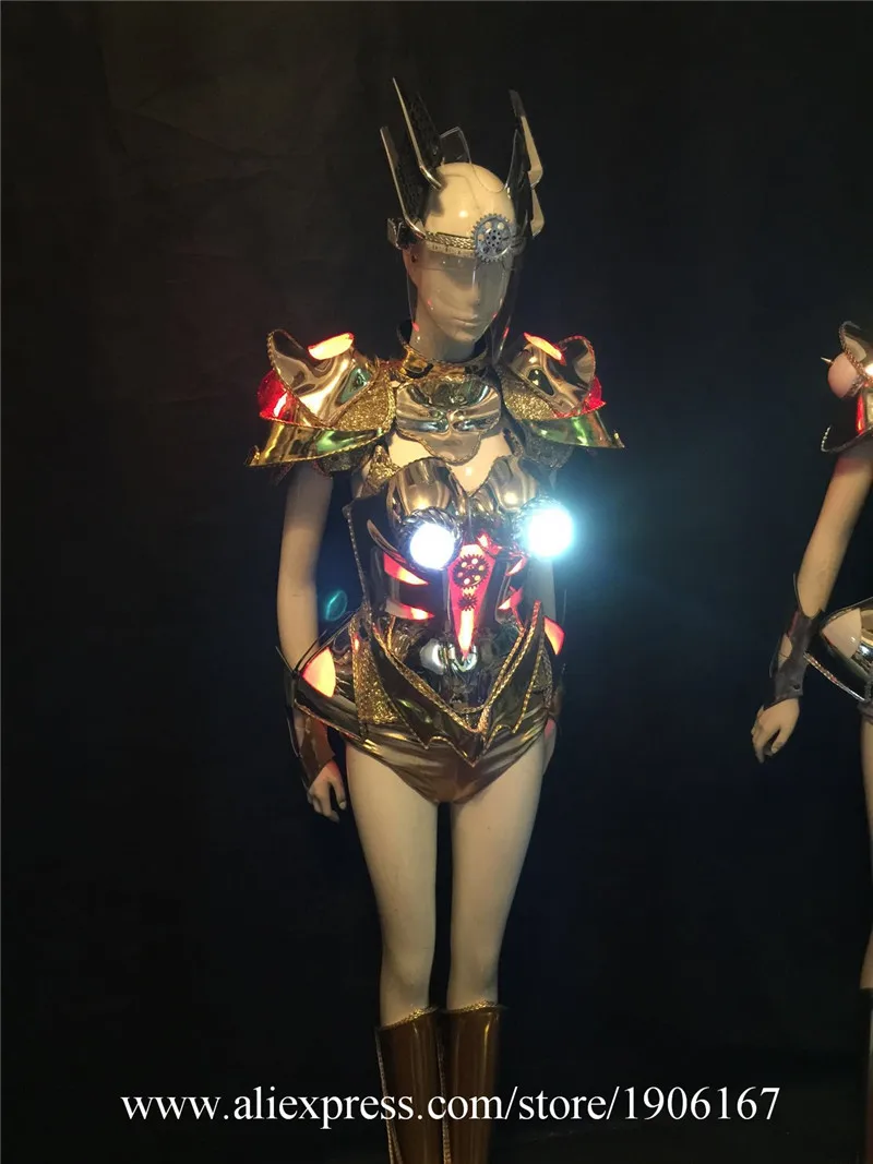  LED light costumes luminous light bra sexy car model wears clothes dj disco women dresses party singer stage show skirts6