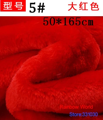 

5# red Height 8mm Minky fleece plush PV velvet velboa fabric for DIY sewing Stuff toy pet home sleepcoat pillow(50*165cm)