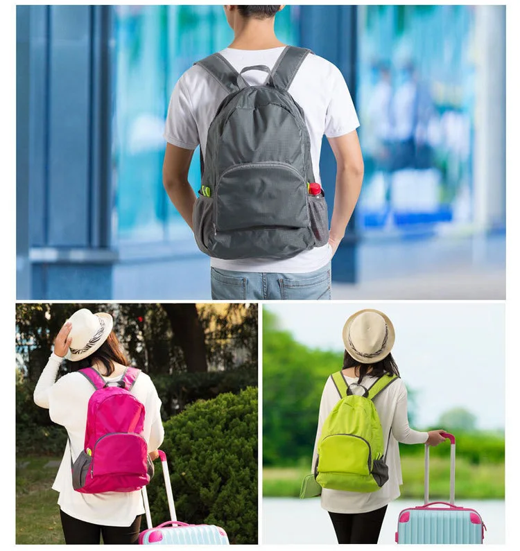 Водонепроницаемая Женская Мужская нейлоновая одноцветная сумка для путешествий, походный рюкзак для альпинизма, кемпинга, рюкзаки, спортивные складные сумки