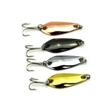 4 Pcs Deep Diving Spoon Crankbait Tip Colorful Trout Metal Spoon Fishing Lures Tackle Spinner Baits Bass with Three Anchor Hooks