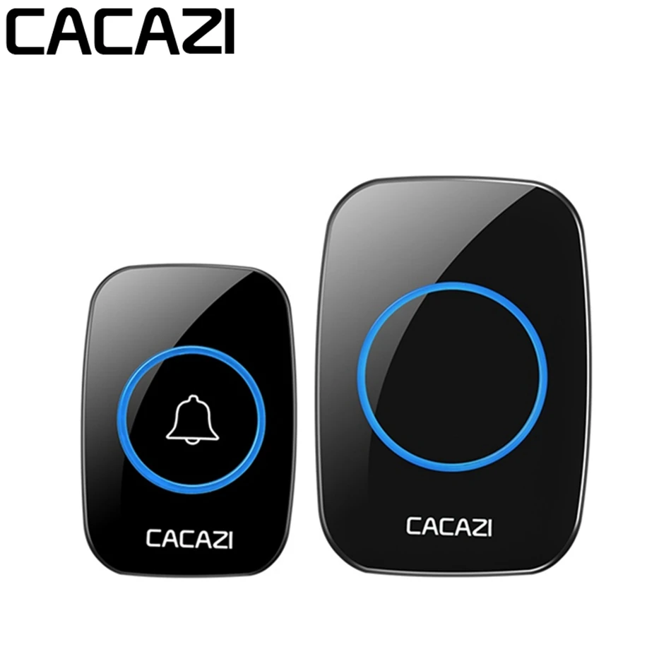 

CACAZI LED Smart Doorbell Waterproof 300M Remote Mini Wireless Door Bell 38 Chimes 20-85dB Door Ring