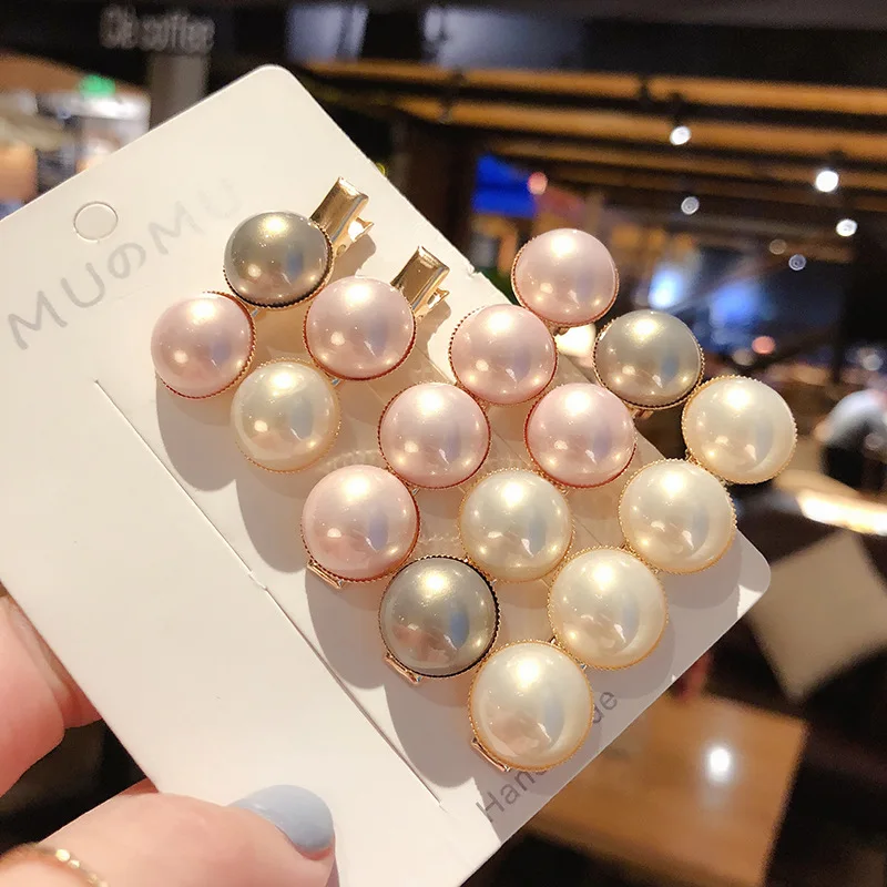

Fashion Elegant Pearl Geometric Rectangle Round Hair Clips Hairpin Sweet Wedding Engagement Headwear Hair Accessories For Women