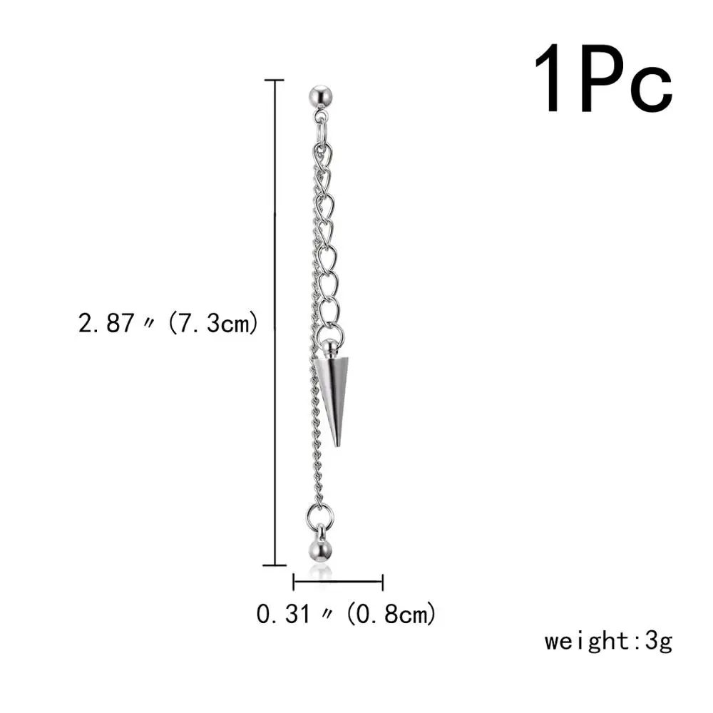Дизайн Геометрические длинные серьги-гвоздики с кисточкой для мужчин и женщин панк серьги с длинными цепочками мужские модные свадебные украшения подарок - Окраска металла: 9