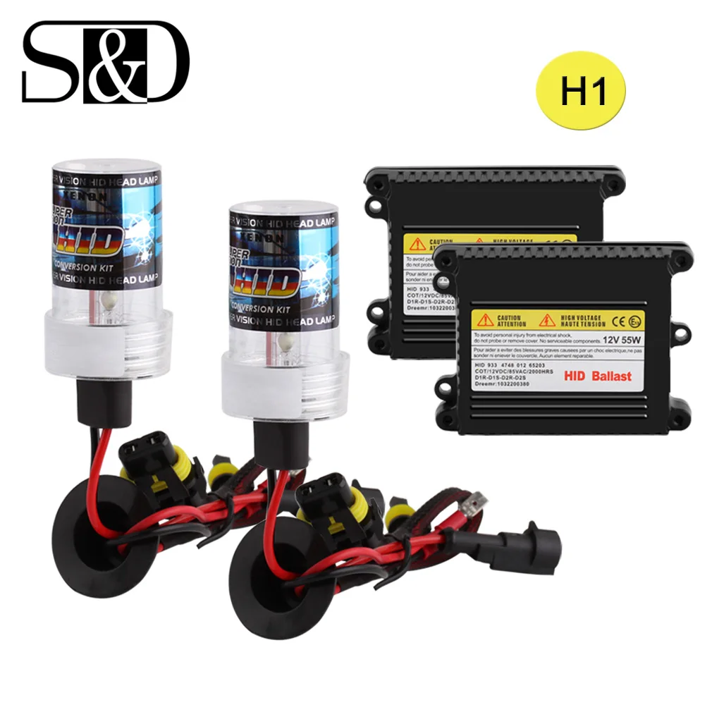 H1 Xenon hid conversion kit 35W 55W Slim Ballast Bulbs Auto Headlight