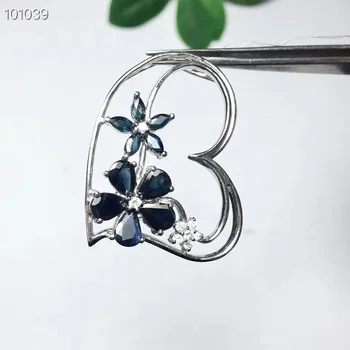 

Flower Style Sapphire pendant Free shipping Natural and Real sapphire 925 sterling silver pendant