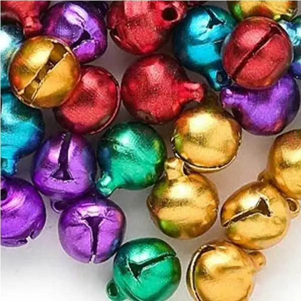 DragontailPeak 100 Pcs Mixed Color Iron Christmas Jingle Bells 8x6mm | Украшения и аксессуары