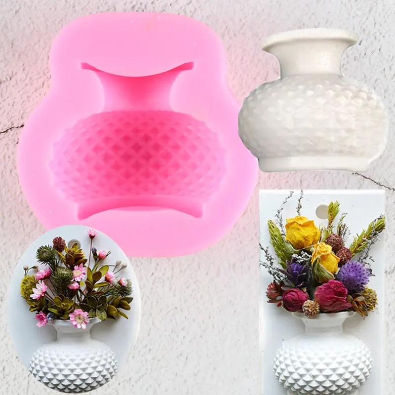 

3D Flower Vase Candle Silicone Mold Resin Clay Soap Molds Cupcake Baking Fondant Cake Decorating Candy Chocolate Gumpaste Mould