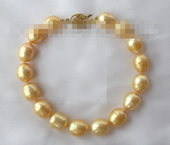 

free shipping 01041 gold baroque freshwater cultured pearl bracelet