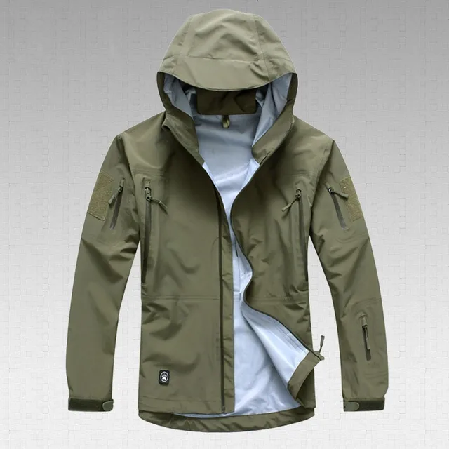 US $37.14 Outdoor Waterproof Hard Shell Tactical Jacket Spring Autumn Thin Breathable Camo Coat Men Climbing 