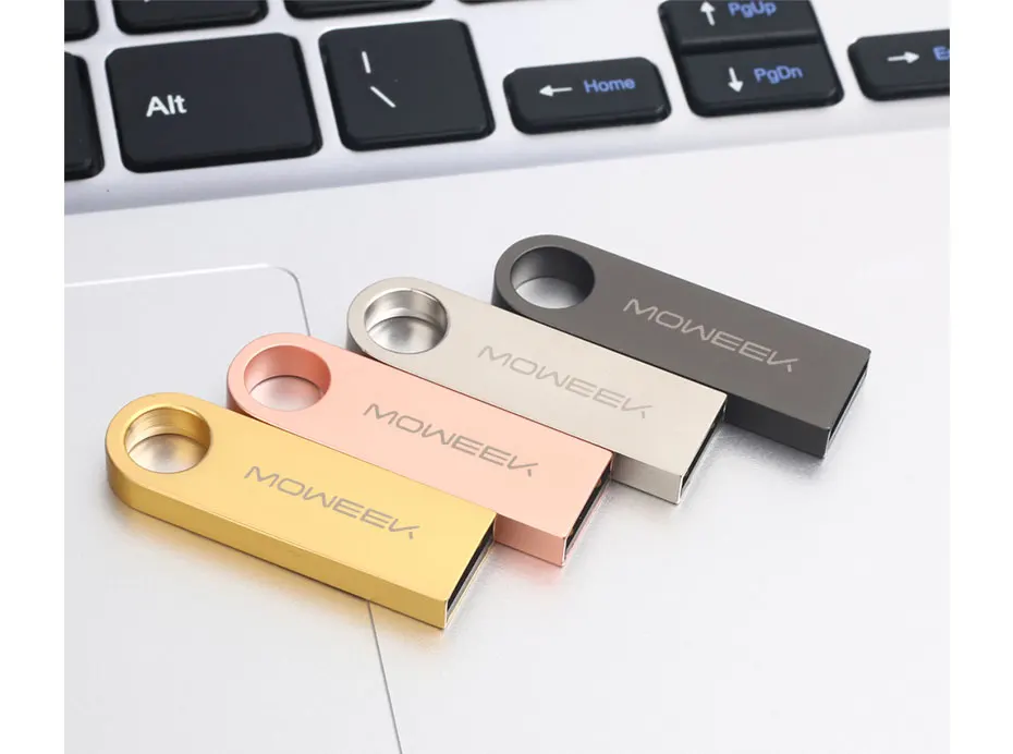 Moweek USB Flash 64 GB 32 GB 16 GB 8 GB 4 Гб Флеш накопитель 128 GB флешки Водонепроницаемый Металлический USB 2,0 Flash Drive cel usb stick для подарка