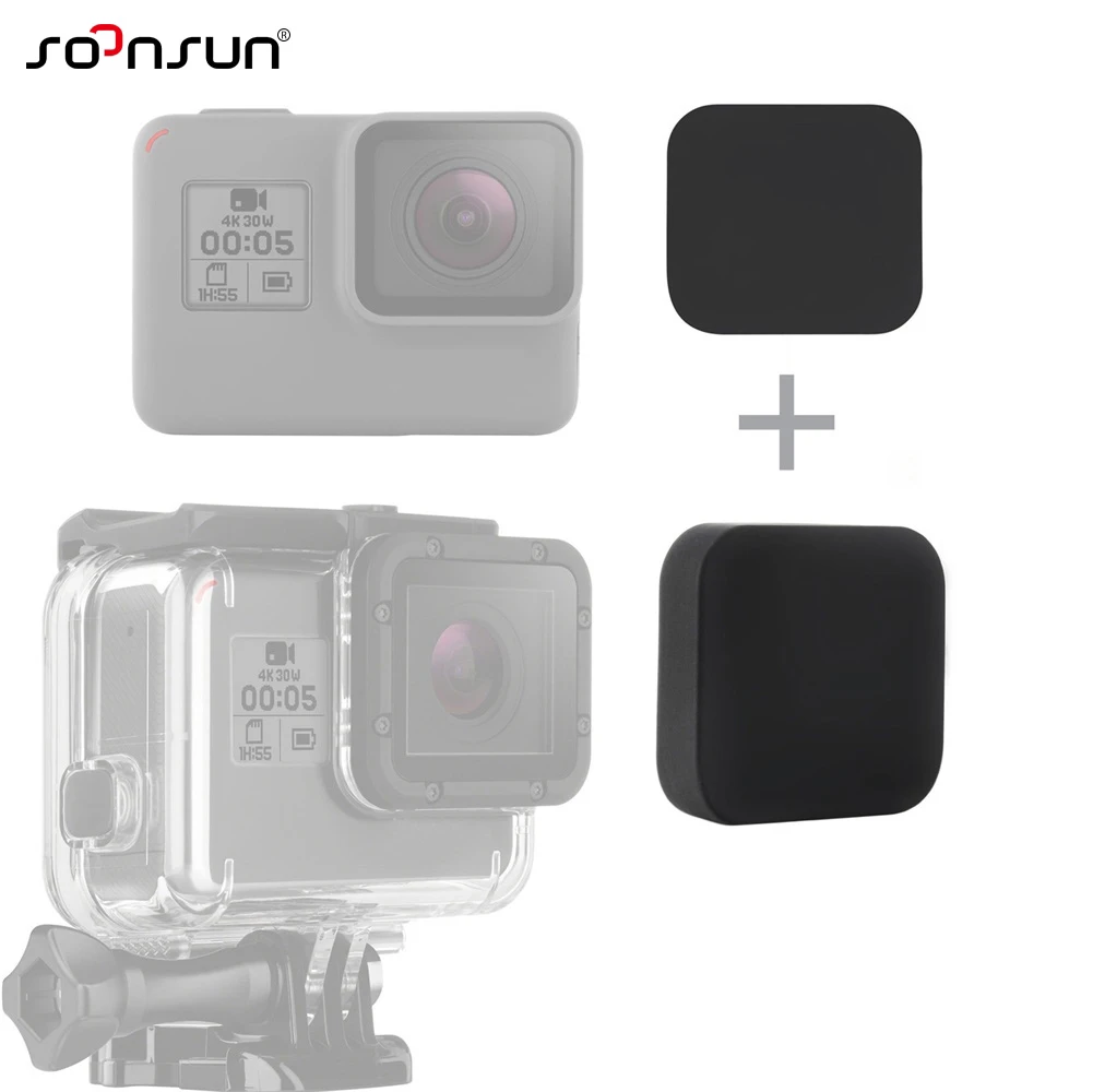 Soonsun 2 In 1 Soft Silicone Camera Lens Cap Super Suit Housing Case Lens Cover For Gopro Hero 5 6 7 Black Go Pro Accessory For Gopro Hero Case Hero 2cover Gopro Aliexpress