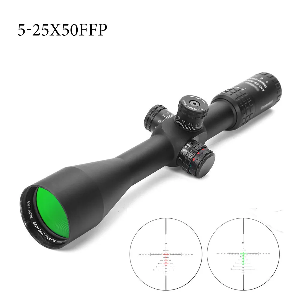 

5-25x50 Tratical Hunting Riflescope Side Parallax Red/Green Illuminated Rifle Scope For Outdoor Hunting Airsoft Sniper Scope