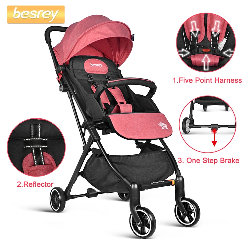 besrey baby stroller pram baby carriage reclining seat for airplane compartment