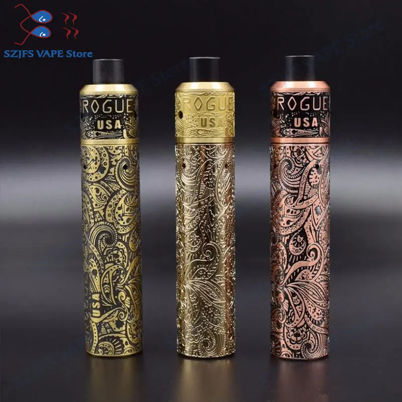 

High Quality Rogue Mod Starter Kit E Cigarette Mechanical Mod Vape Kits 24mm diameter Carved 18650 Mechanical Mods vape pen