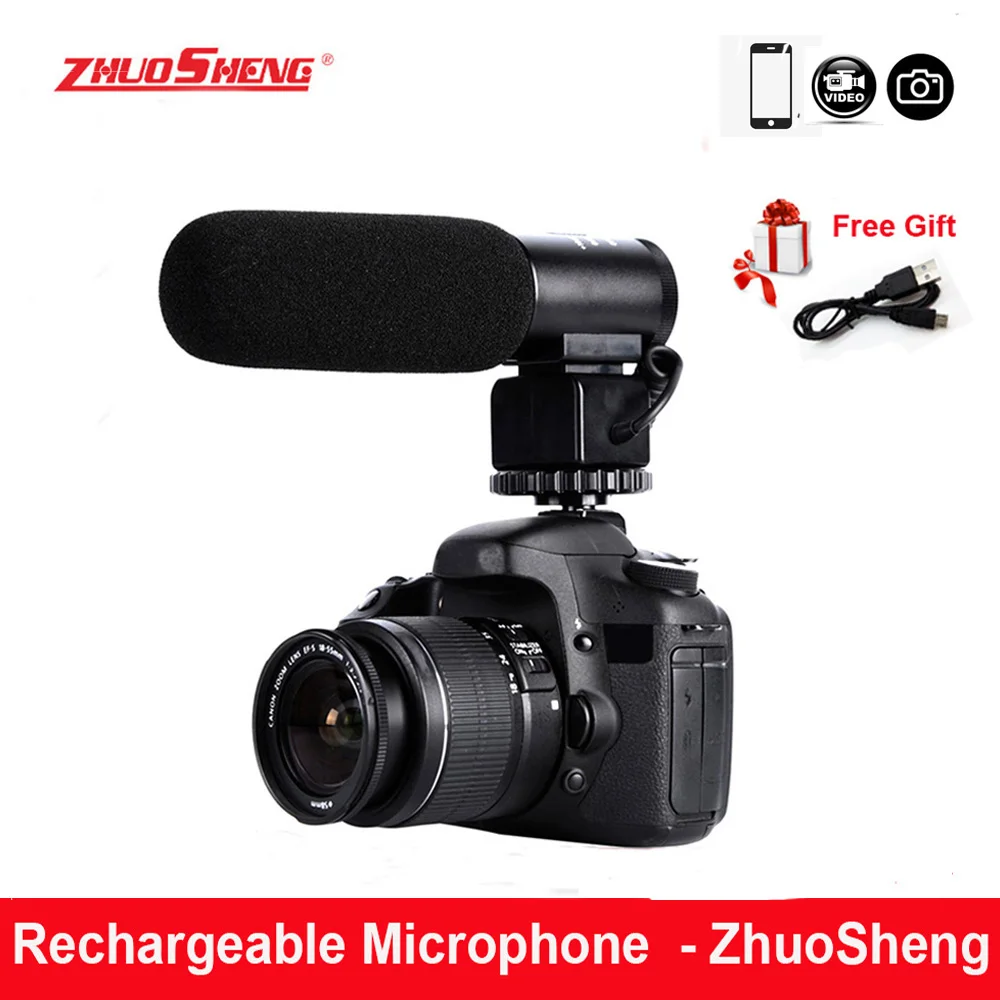 ZhuoSheng ZS-M1 портативная видеокамера DSLR микрофон для Canon Nikon Sony Регистратор |
