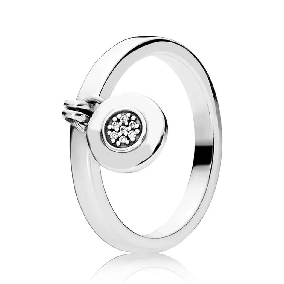 

30% Silver Ring For Women Signature Dangle Ring Silver Girl Finger anel Birthday Gift fit Lady Jewelry