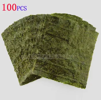 

100Pcs Set High Quality Sushi Nori Seaweed, Sushi Seaweed Snack, Green food seaweed nori sushi dried wholesale Free Shipping
