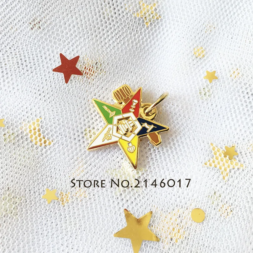 

50pcs Freemasonic Pendant Freemasonry Eastern Star Charm with the gavel os Masonic Mason Past Master Order of Chapter Jewelry