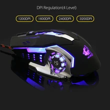 Backlight Gaming Mouse 3200DPI 6 Button LED Optical Mouse Macro Programmable Mice USB Computer Mouse Gamer PC for LOL Laptop