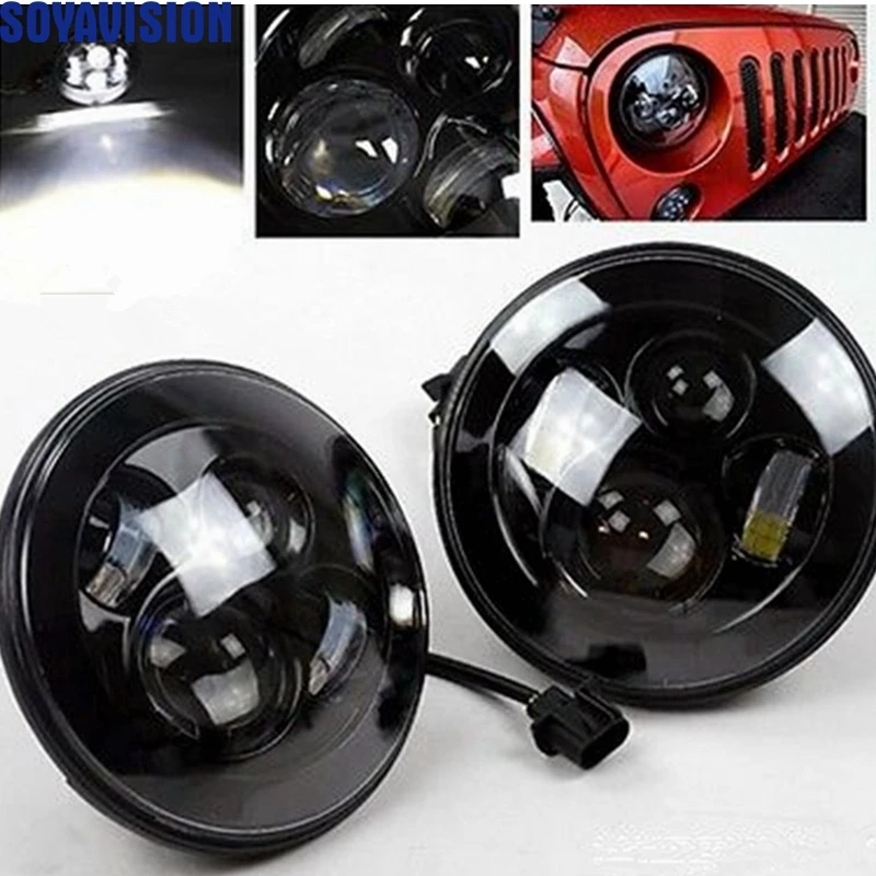 

For Jeep JK TJ 7" Round Headlight Led For Jeep Wrangler 97-18 Hummer Toyota Defender Lada 4x4 7" LED Motorcycle Headlamp