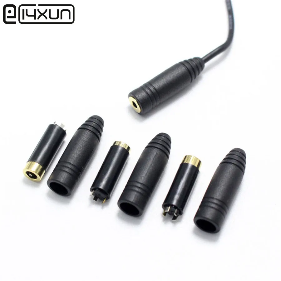 

2pcs 2.5mm 3.5mm Stereo Headset Plug jack 3 4 pole Audio Plugs Jack Adaptor Extension Cord DIY Connector