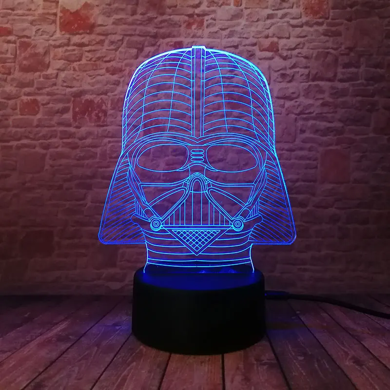 Звездные войны Дарт Вейдер фигурка Модель 3D иллюзия светодиодный светильник Красочный ночник светится в темноте ночной стол Декор limunous игрушки
