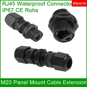 Koop M20 netwerk RJ45 waterdichte plug Outdoor Interface AP box vaste adapter Stofdicht Rechte hoofd Ethernet Connector cap 10 eenheden