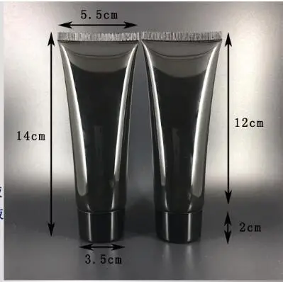 100 шт./лот 50 г/80 г/100 г черный пустой мини PE Мягкий Тюбик для косметики, выжать бутылки, Пластик косметический контейнер