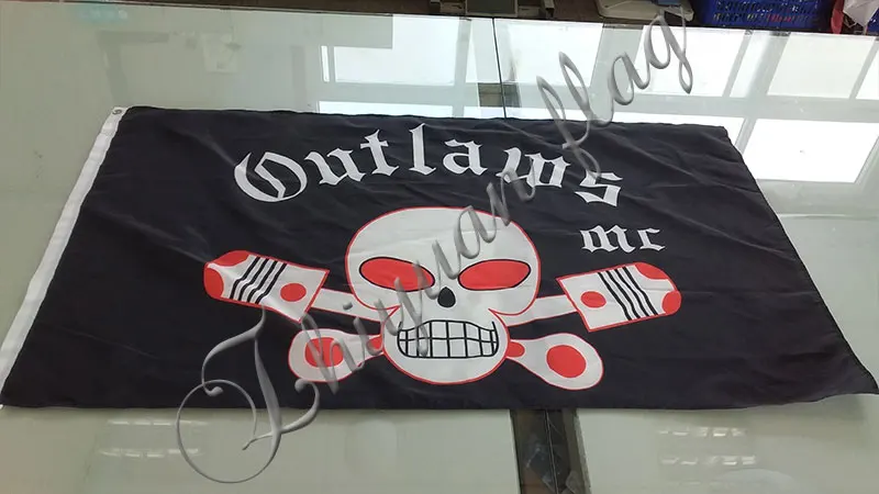 Free Shipping New Arrived Outlaws Mc Flag Hells Angels Motorcycle