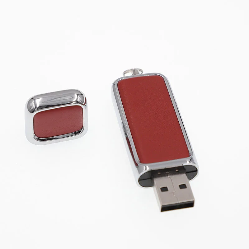 10 шт Кожа USB Flash Drive 1 GB 2 GB 4 GB 8 GB 16 GB U Диск флеш-накопитель металлический usb-накопитель 2,0, день рождения/свадебный подарок