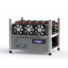 6 GPU Graphics Card Chassis Rack Open Air Mining Case Computer Graphics chassis frame Miner Frame Rig 6x Fan Temp Monitor 1pc
