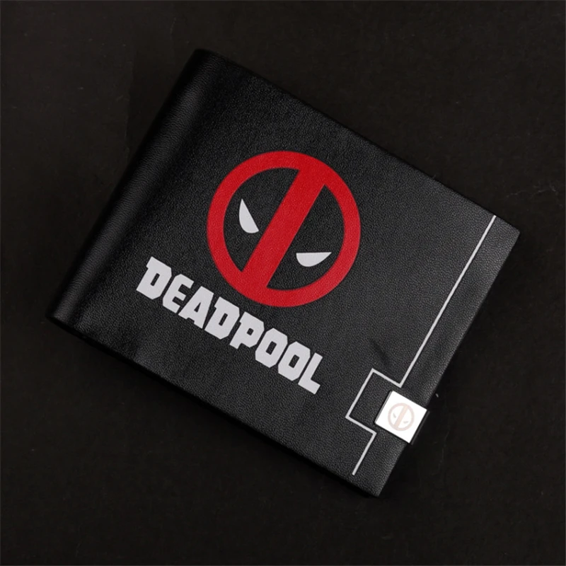 Overwatch Deadpool Dragon Ball Z dota2 cartoon black leather wallet mens credit card wallet cosplay short wallet bifold purse