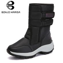 BONJOMARISA/зимняя уличная водонепроницаемая обувь; женские нескользящие ботинки на платформе; женские теплые зимние ботинки; женская обувь на танкетке