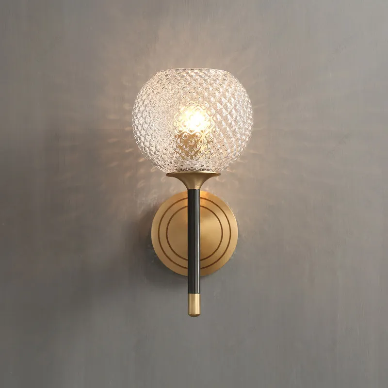 

Pineapple Glass Copper Wall Light Modern Sconce Lights Lamparas De Pared with LED bulb E14 Warm white 3000K AC220V free shipping