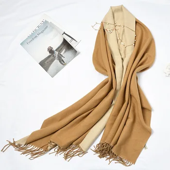 

2019 explosion models thick soft scarf Korean women's autumn and winter double shawl versatile bib dual-use