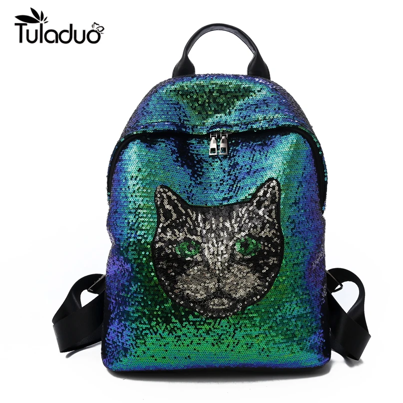 

Women New Cute Cat Backpack School Backpacks Female Girls PU Shoulder Bag Laptop Back pack For Teenage Girls Daily Bagpack